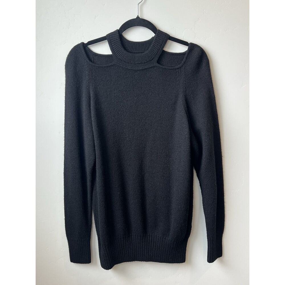 Jason Wu Pullover Shoulder Cutout Crew Neck Sweater Classic Oversized SZ XS